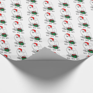 Weihnachts Weihnachtsmann Hat Samoyed Hund Niedlic Geschenkpapier