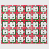 Weihnachts Weihnachtsmann Hat Samoyed Hund Niedlic Geschenkpapier (Flach)