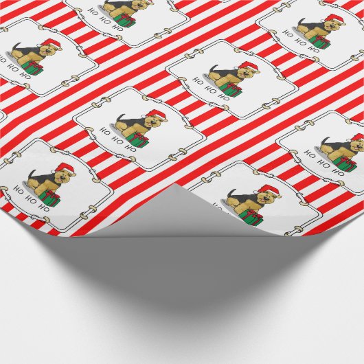 Weihnachts Weihnachtsmann Hat Welsh Terrier Dog Ni Geschenkpapier (Ecke)