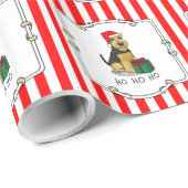 Weihnachts Weihnachtsmann Hat Welsh Terrier Dog Ni Geschenkpapier (Rolleneckpunkt)