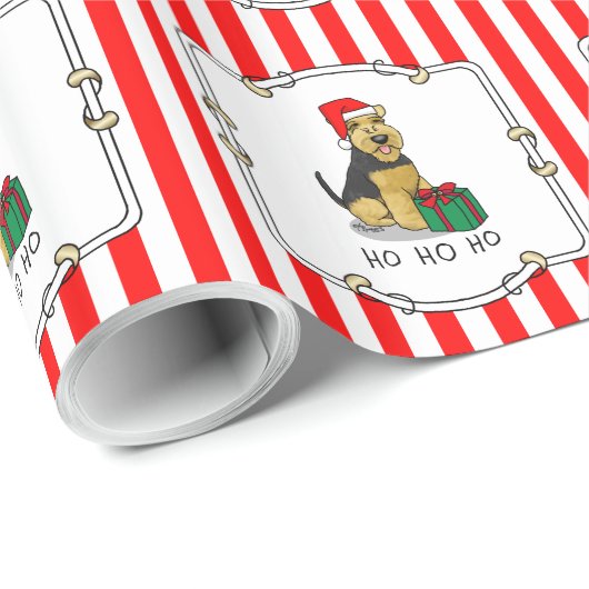 Weihnachts Weihnachtsmann Hat Welsh Terrier Dog Ni Geschenkpapier (Rolleneckpunkt)