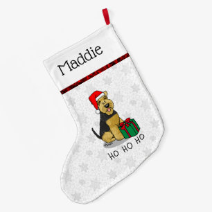 Weihnachts Weihnachtsmann Hat Welsh Terrier Dog Ni Großer Weihnachtsstrumpf