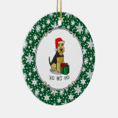 Weihnachts Weihnachtsmann Hat Welsh Terrier Dog Ni Keramik Ornament (Rechts)