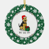 Weihnachts Weihnachtsmann Hat Welsh Terrier Dog Ni Keramik Ornament (Vorne)