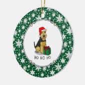 Weihnachts Weihnachtsmann Hat Welsh Terrier Dog Ni Keramik Ornament (Links)
