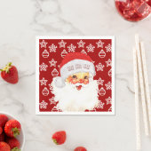 Weihnachts Weihnachtsmann HO HO HO Rot Serviette (Beispiel)