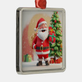 Weihnachts-Weihnachtsmann-Holding-Präsenz Ornament Aus Metall (Rechts)