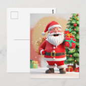 Weihnachts-Weihnachtsmann-Holding-Präsenz Postkarte (Vorne/Hinten)