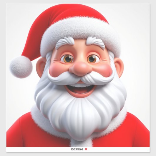 Weihnachts-Weihnachtsmann in Red Hat lächeln Aufkleber (Blatt)