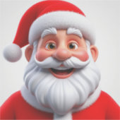 Weihnachts-Weihnachtsmann in Red Hat lächeln Aufkleber (Vorderseite)