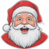 Weihnachts-Weihnachtsmann in Red Hat lächeln Aufkleber (Vorderseite)