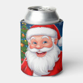 Weihnachts-Weihnachtsmann in Red Hat lächeln Dosenkühler (Kanne Vorderseite)