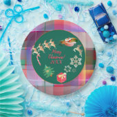 Weihnachts-Weihnachtsmann-Karierte Papierplatte Pappteller (Party)