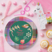 Weihnachts-Weihnachtsmann-Karierte Papierplatte Pappteller (Party)