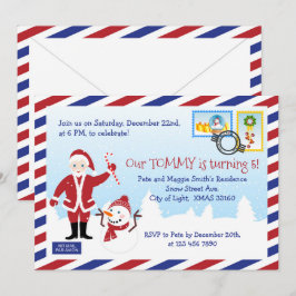 Weihnachts-Weihnachtsmann-Luftpost-Umschlag-Party  Einladung