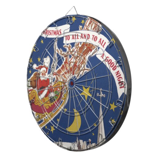 Weihnachts-Weihnachtsmann mit Rentier Dartscheibe (Vorderseite rechts)