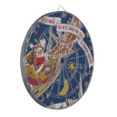 Weihnachts-Weihnachtsmann mit Rentier Dartscheibe (Vorderseite Links)