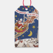 Weihnachts-Weihnachtsmann mit Rentier Geschenkanhänger (Vorderseite)