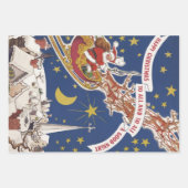 Weihnachts-Weihnachtsmann mit Rentier Geschenkpapier Set (Vorderseite)