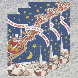 Weihnachts-Weihnachtsmann mit Rentier Geschenkpapier Set