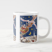 Weihnachts-Weihnachtsmann mit Rentier Jumbo-Tasse (Rechts)