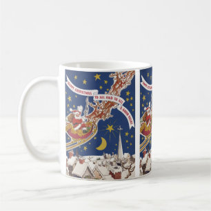 Weihnachts-Weihnachtsmann mit Rentier Kaffeetasse