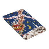 Weihnachts-Weihnachtsmann mit Rentier Magnet (Rechte Seite)