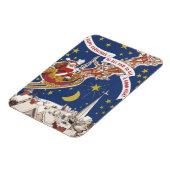 Weihnachts-Weihnachtsmann mit Rentier Magnet (Linke Seite)