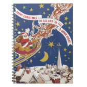 Weihnachts-Weihnachtsmann mit Rentier Notizblock (Vorderseite)