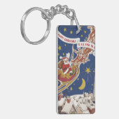 Weihnachts-Weihnachtsmann mit Rentier Schlüsselanhänger (Vorderseite links)