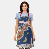 Weihnachts-Weihnachtsmann mit Rentier Schürze (Getragen)