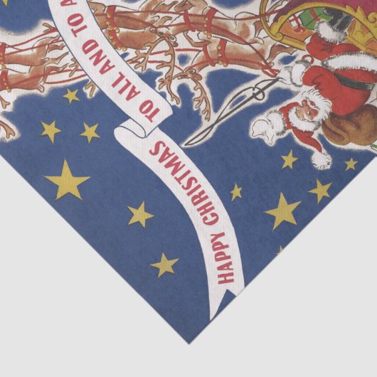 Weihnachts-Weihnachtsmann mit Rentier Seidenpapier (Ausschnitt)