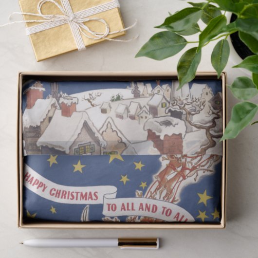 Weihnachts-Weihnachtsmann mit Rentier Seidenpapier (Geschenk)