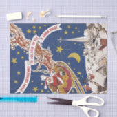 Weihnachts-Weihnachtsmann mit Rentier Seidenpapier (Handwerk)