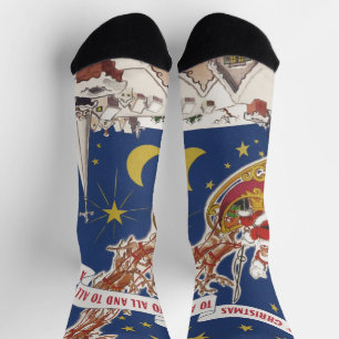 Weihnachts-Weihnachtsmann mit Rentier Socken