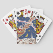 Weihnachts-Weihnachtsmann mit Rentier Spielkarten (Rückseite)