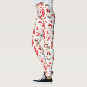 Weihnachts-Weihnachtsmann-Muster Leggings