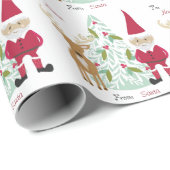 Weihnachts-Weihnachtsmann nach und nach dem Namen Geschenkpapier (Rolleneckpunkt)