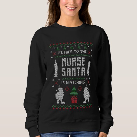 Weihnachts-Weihnachtsmann-Nurse-Sweatshirt Sweatshirt (Vorderseite)