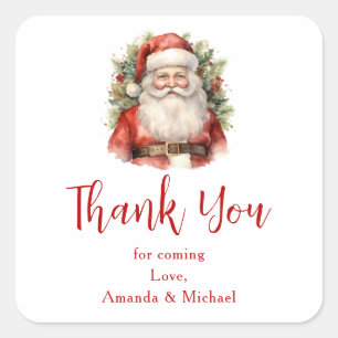 Weihnachts-Weihnachtsmann-Party Vielen Dank Quadratischer Aufkleber