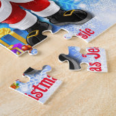 Weihnachts-Weihnachtsmann personalisiert Kindernam Puzzle (Seite)