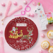 Weihnachts-Weihnachtsmann-Rentier-Schlitten Ho-Ho- Pappteller (Party)