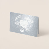 Weihnachts-Weihnachtsmann-Rentier-Silberfolienkart Folienkarte (Vorderseite)