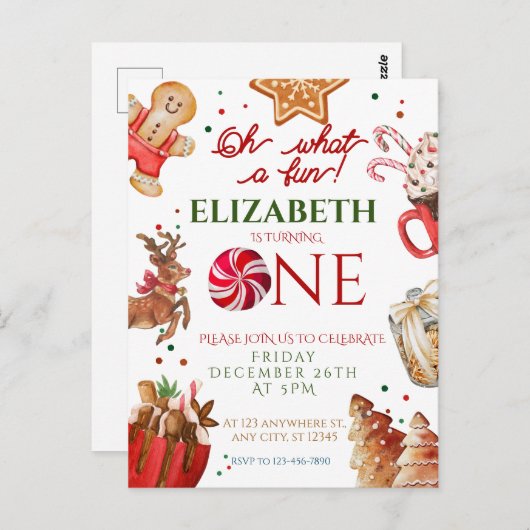 Weihnachts-Weihnachtsmann-Rentiere, was für ein lu Postkarte (Vorne/Hinten)