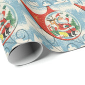 Weihnachts-Weihnachtsmann-Rentierflieger Geschenkpapier (Rolleneckpunkt)