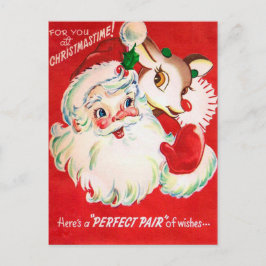 Weihnachts-Weihnachtsmann-Retro-Postkarte Feiertagspostkarte