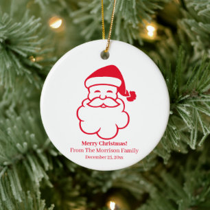 Weihnachts-Weihnachtsmann Rot-Weiß-individuelle N Keramik Ornament