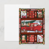 Weihnachts-Weihnachtsmann-Rottruck-Golden Retrieve Dankeskarte (Vorne/Hinten)