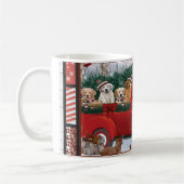 Weihnachts-Weihnachtsmann-Rottruck-Golden Retrieve Kaffeetasse (Links)