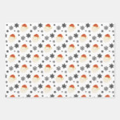 Weihnachts-Weihnachtsmann-Schnee-Illustration Geschenkpapier Set (Vorderseite 3)